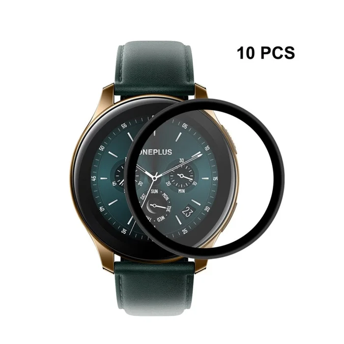 10pcs For OnePlus Watch ENKAY Hat-Prince 3D Full Screen Soft PC Edge + PMMA HD Screen Protector Film