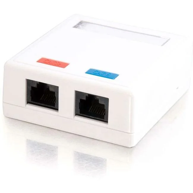 2-Port Cat5E Surface Mount Box – White
