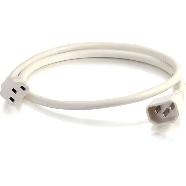 2Ft 14Awg Power Cord (Iec320C14 To Iec320C13) – White