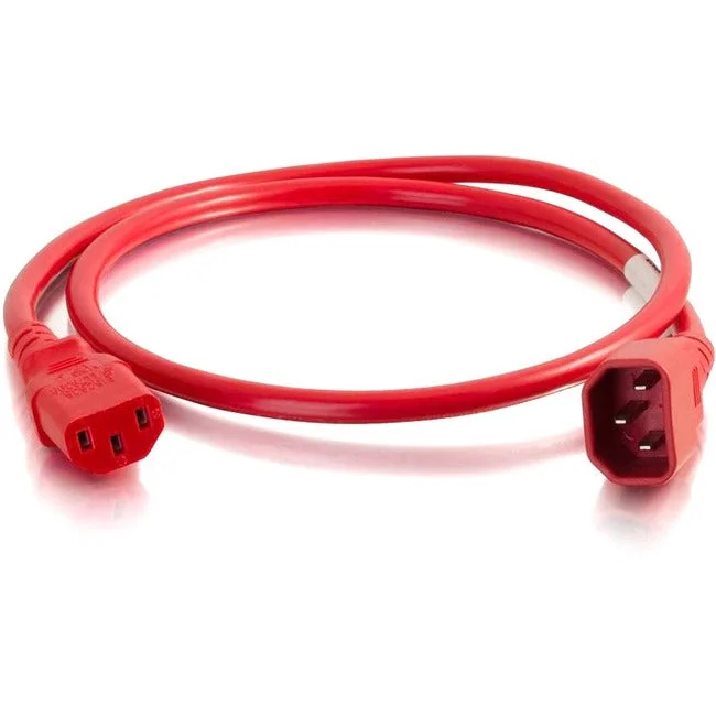 2Ft 18Awg Power Cord (Iec320C14 To Iec320C13) -Red