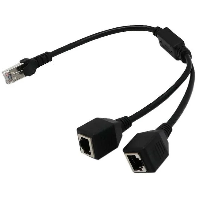 4XEM 2-to-1 RJ45 Splitter Cable Adapter – F/M- CAT5E 4XCAT5ESPLITTER