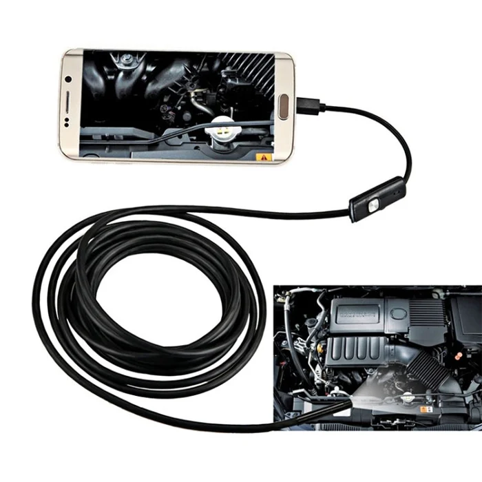 AN97 Waterproof Micro USB Endoscope Hard Tube Inspection Camera for Parts of OTG Function Android Mobile Phone, with 6 LEDs, Lens Diameter:7mm(Length: 10m)