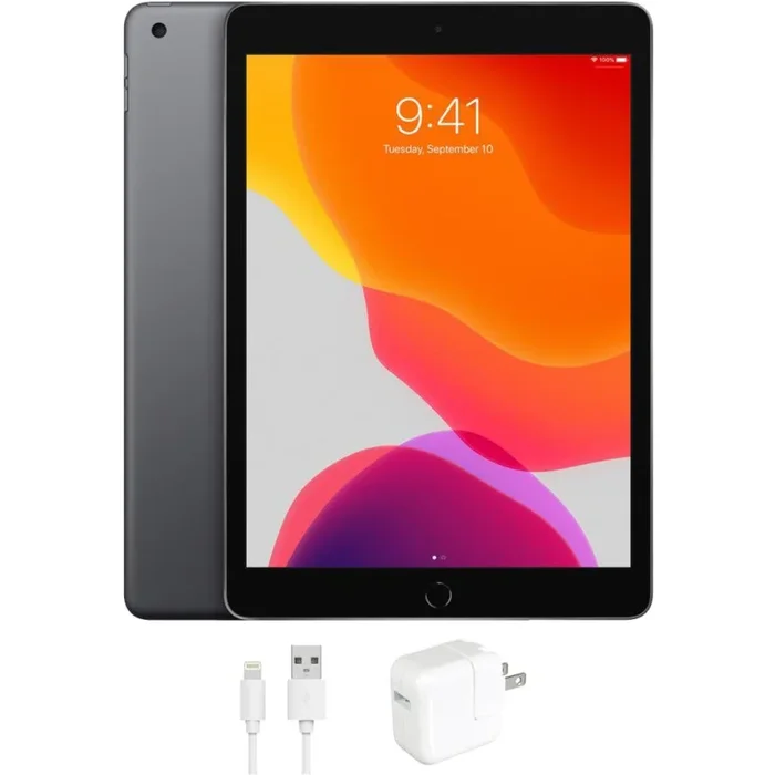 Apple iPad 7 (7th Gen, 2019) 10.2″ Touchscreen Tablet, 32GB, Space Gray – IPAD7SG32-BUNDLE (Refurbished)