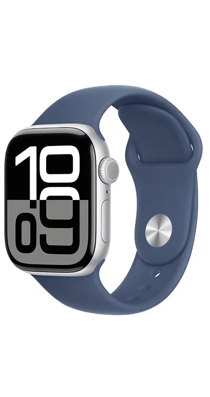 Apple Watch Series 10 42mm Silver Aluminum Case with Denim Sport Band M/L