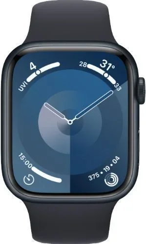 Apple Watch Series 9 – 64GB – Aluminum – 45mm – Midnight – Rubber – Sport Band – Midnight – Cellular + GPS