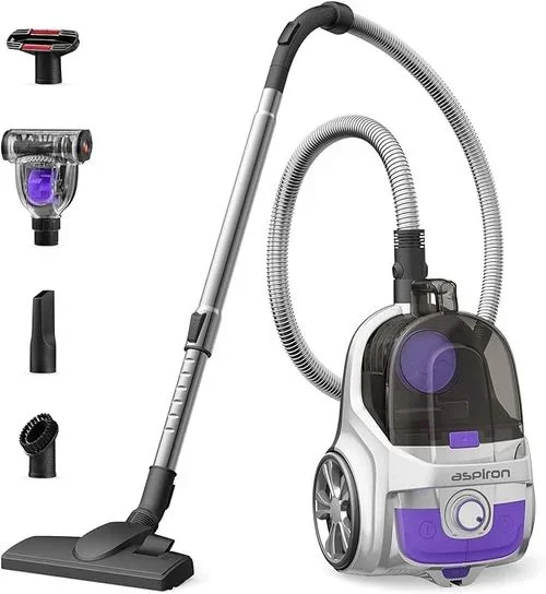 Aspiron 1200W Bagless Upgraded Canister Vacuum Cleaner AS-CA006 – Silver/Purple