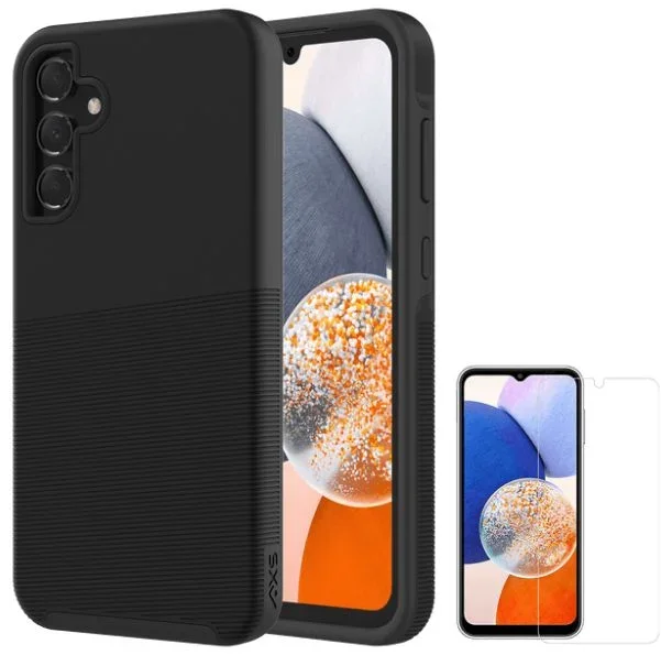 Axessorize AXS ProTech Plus Pack Phone Case and Screen Protector for Samsung Galaxy A15 – Black