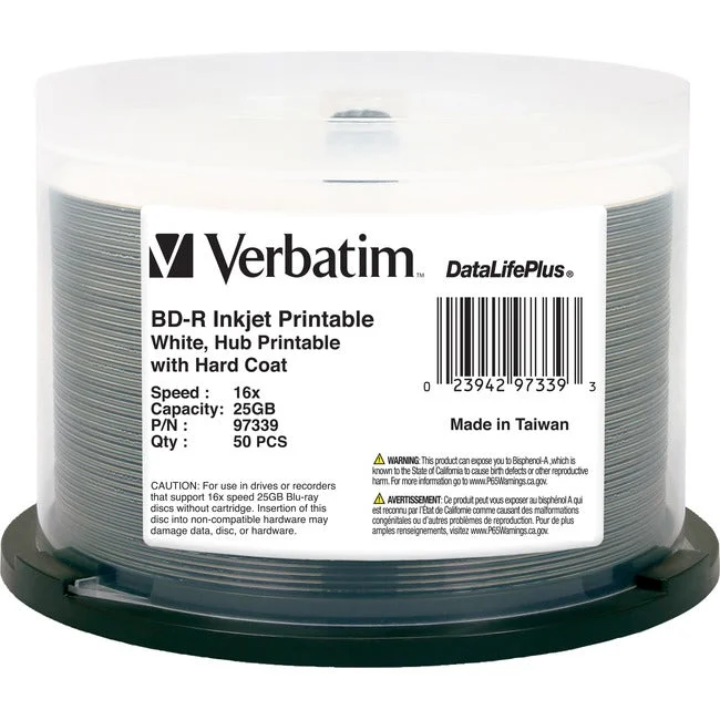 Bd-R 25Gb 16X White Inkjet Print 50Pk