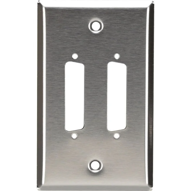 Black Box Wallplate – Stainless Steel, DB25, Single-Gang, 2-Port WP040