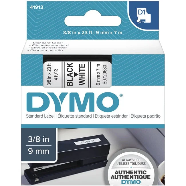 Black Print/ White Tape, 3/8 X 23