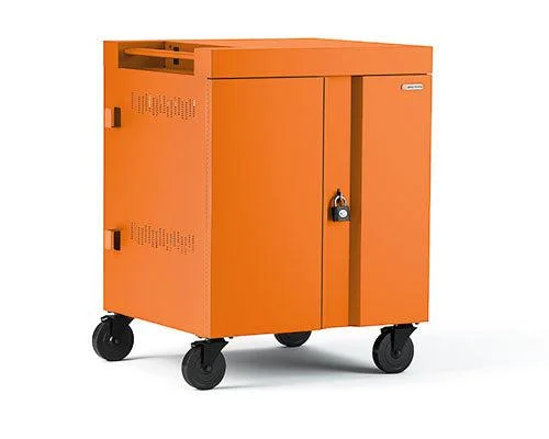 Bretford Cube Cart Portable Device Management Cart Orange