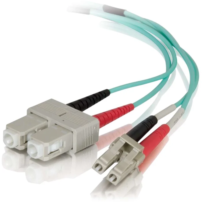 C2G 7m LC-SC 50/125 OM4 Duplex Multimode PVC Fiber Optic Cable – Aqua