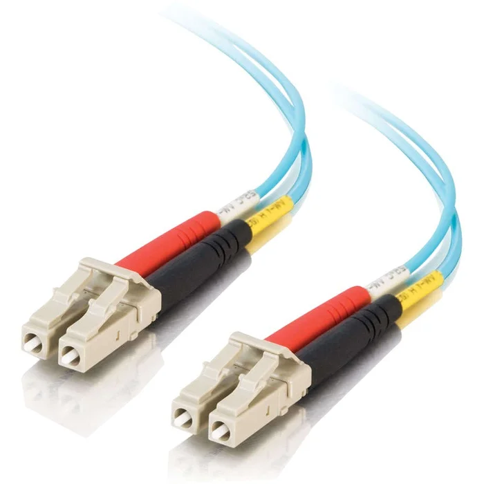 C2G 8m LC-LC 10Gb 50/125 Duplex Multimode OM3 Fiber Cable – Aqua – 26ft