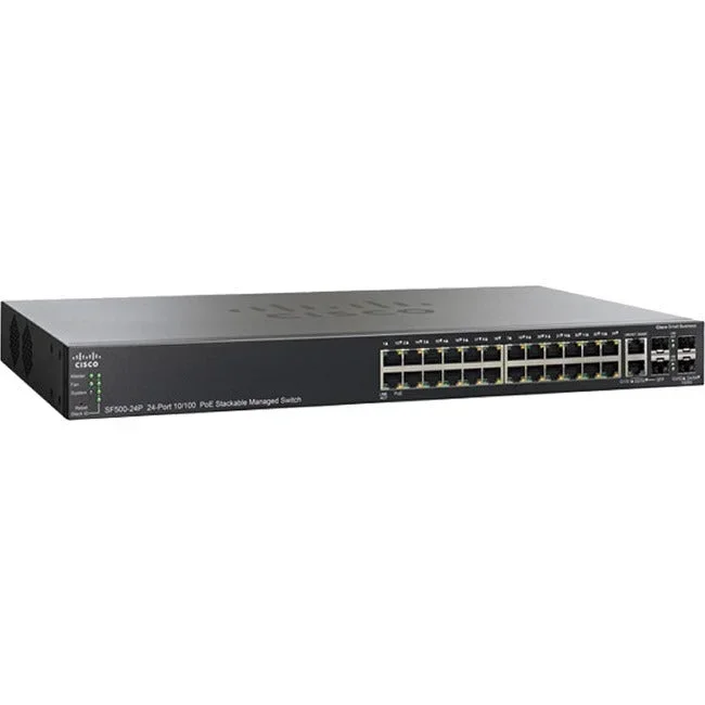 Cisco SF500-24P 24-Port 10 100 PoE Stackable Managed Switch SF500-24-K9-G5-RF