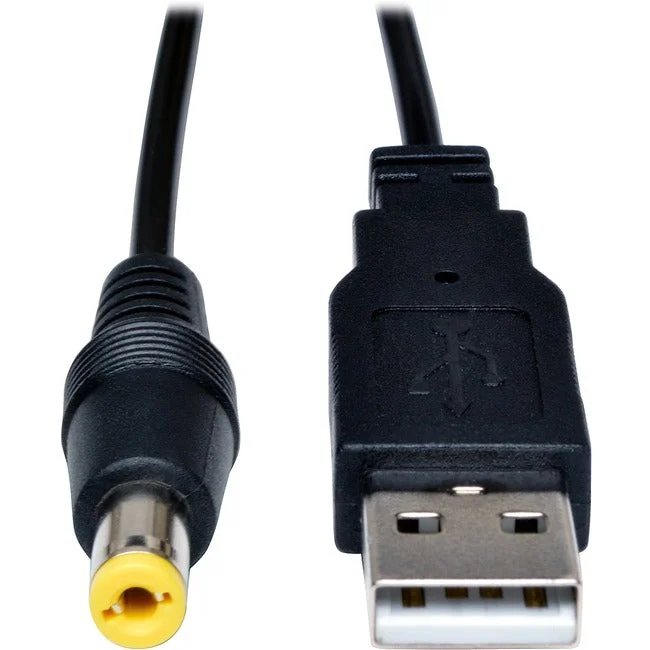 Eaton Tripp Lite Series USB to 5V DC Type-M Barrel Plug Power Cord – M/M, 28 AWG, Black, 3 ft. (0.91 m) U152-003-M