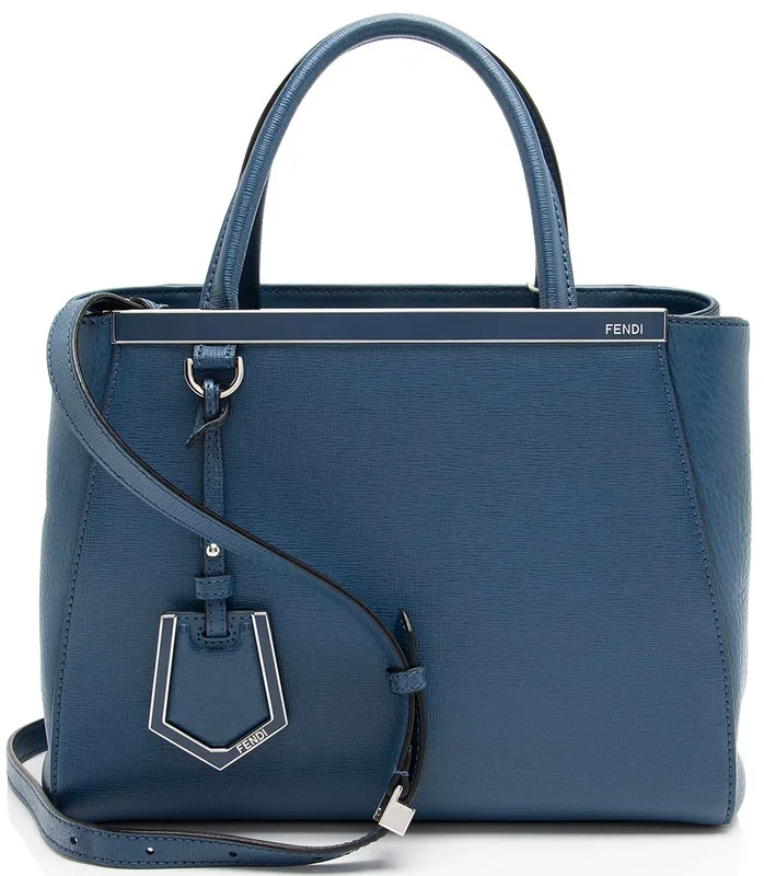 Fendi Leather Petite 2Jours Tote – Blue