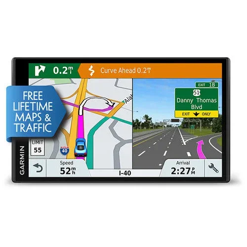 Garmin DriveSmart 61 LMT-S Automobile Portable GPS Navigator, 7″ Touchscreen Color Display, Mountable, Black – 010-01681-02