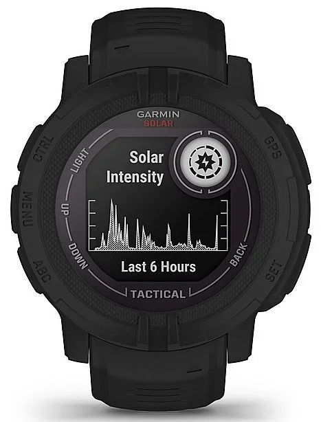 Garmin Instinct 2 Solar Smartwatch – Tactical Edition (Polymer) – 50mm – Black – Silicone – Sport Band – Black