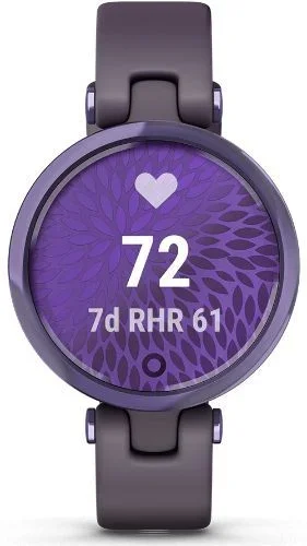 Garmin Lily Sport Smartwatch – Fiber-reinforced Polymer – Midnight Orchid – Silicone – Silicone Strap – Deep Orchid