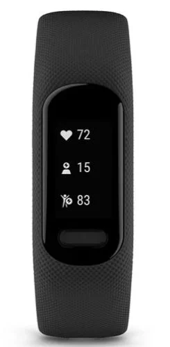 Garmin Vivosmart 5 Smartwatch – Polycarbonate – Black – Silicone Strap – Black