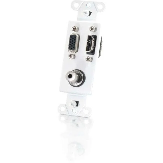 Hdmi, Hd15 Vga, 3.5Mm Wall Plate Insert – White