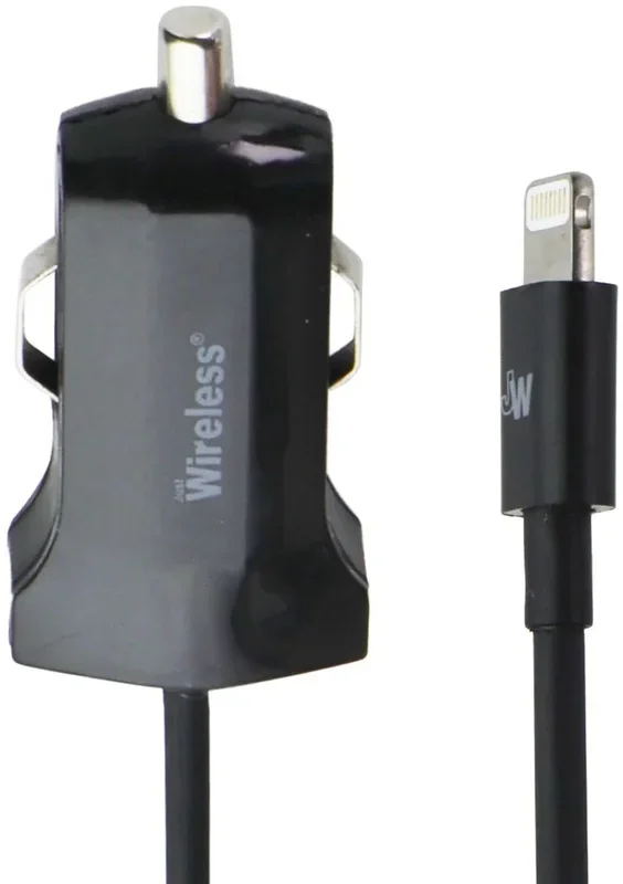 Just Wireless 2.1 Amp High Speed Car Charger with 8-Pin Connector – Black
