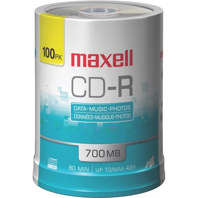 Maxell Cd Recordable Media – Cd-R – 48X – 700 Mb – 100 Pack Spindle 648200