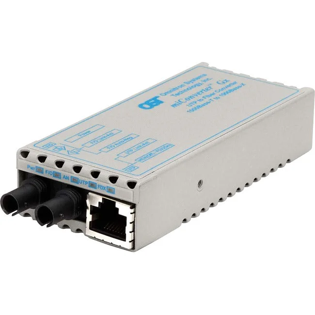 miConverter 1000Mbps Gigabit Ethernet Fiber Media Converter RJ45 ST Single-Mode 12km 1201-1-2