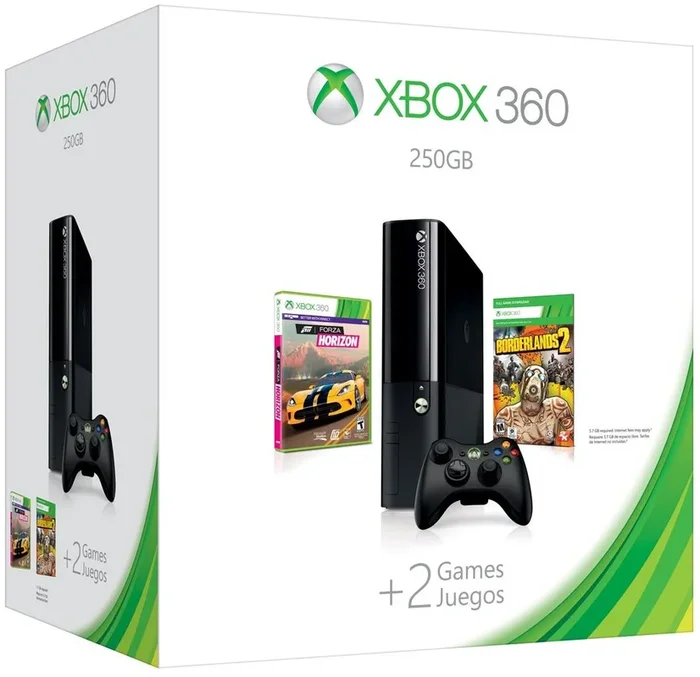 Microsoft Xbox 360 E Spring Value Bundle – 250GB – Black