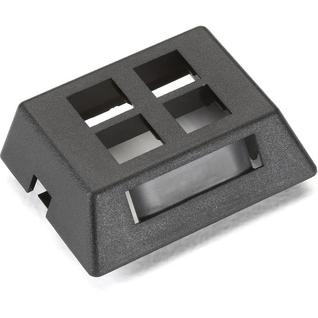 Modular Furniture Wallplate – 4-Port, Black, Taa