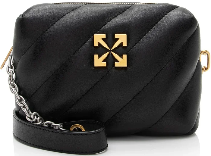 Off-White Quilted Leather Jackhammer Camera Bag – Black