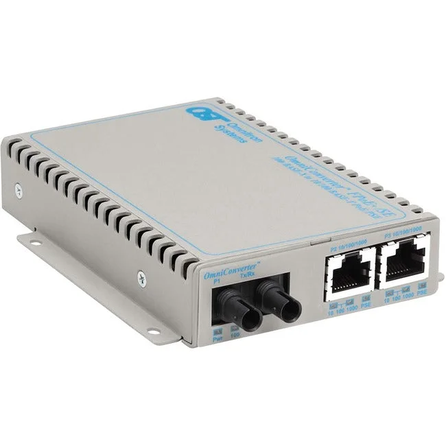 Omniconverter Se 10/100/1000 Poe+ Fast Ethernet Fiber Media Converter Switch Rj45 St Single-Mode 30Km 9381-1-21