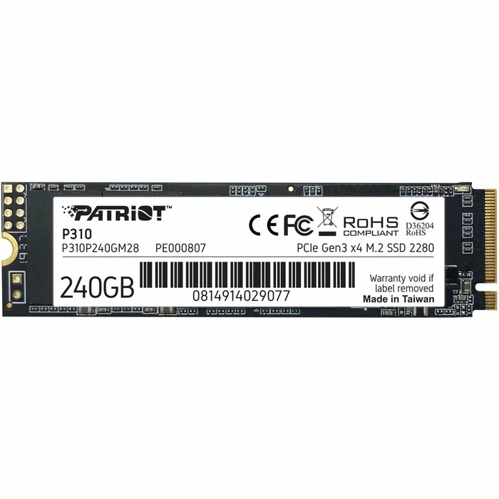 Patriot Memory P310 240 GB Solid State Drive – M.2 2280 Internal – PCI Express NVMe (PCI Express 3.0 x4)