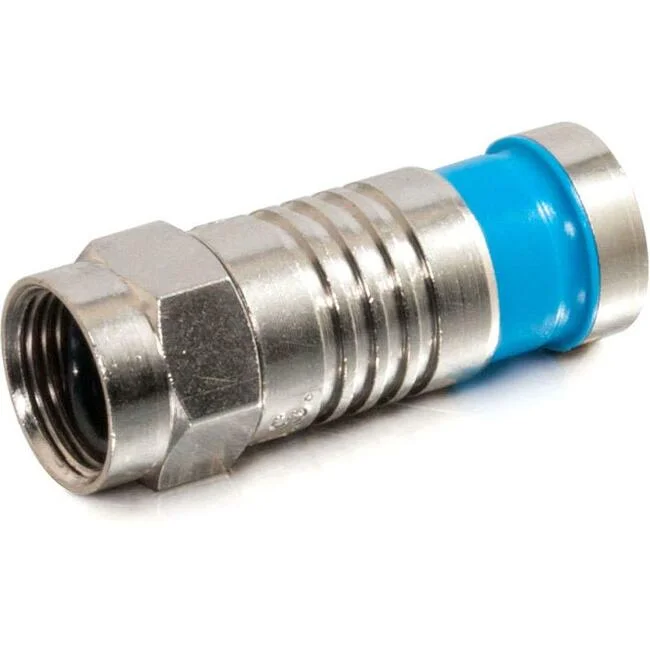 Rg6 Quad Compression F-Type Connector With O-Ring – 10Pk