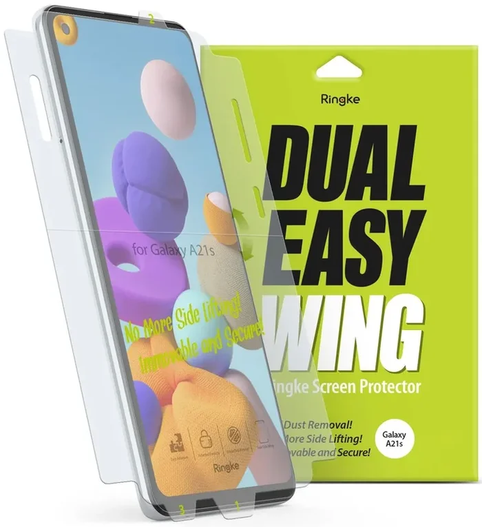 Ringke Dual Easy Wing Screen Protector fo Samsung Galaxy A21s (2 Pack) – Clear