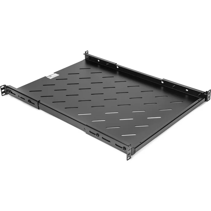 Rocstor 1U Universal Vented Rack Mount Shelf – 25.6in 650MM Shelf Depth – Black – 1U Rack Height x 19″ Rack Width – 66.14lb / 30kg Weight Capacity – Cold-rolled Steel (CRS) – RoHS – Black