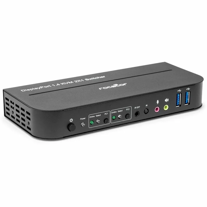 Rocstor Solid KVM SK05 DisplayPort 1.4 and USB 3.0 2×1 KVM Switch