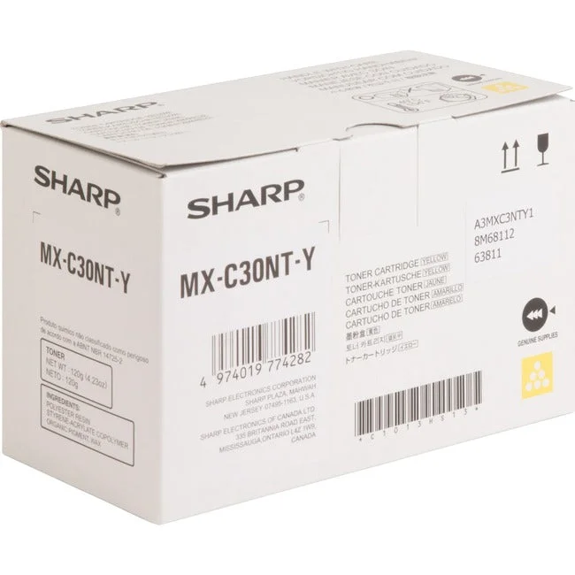 Sharp Original Standard Yield Laser Toner Cartridge – Yellow – 1 Each MXC30NTY