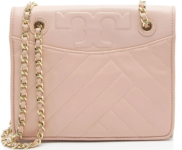 Tory Burch Chevron Leather Alexa Shoulder Bag – Pink