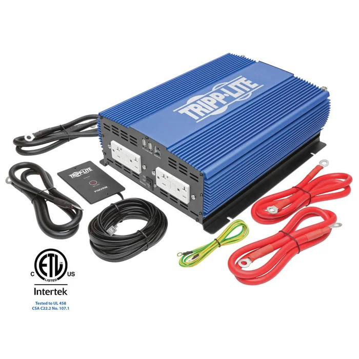 Tripp Lite 2000W Heavy-Duty Mobile Power Inverter With 4 Ac/2 Usb – 2.0A/Battery Cables