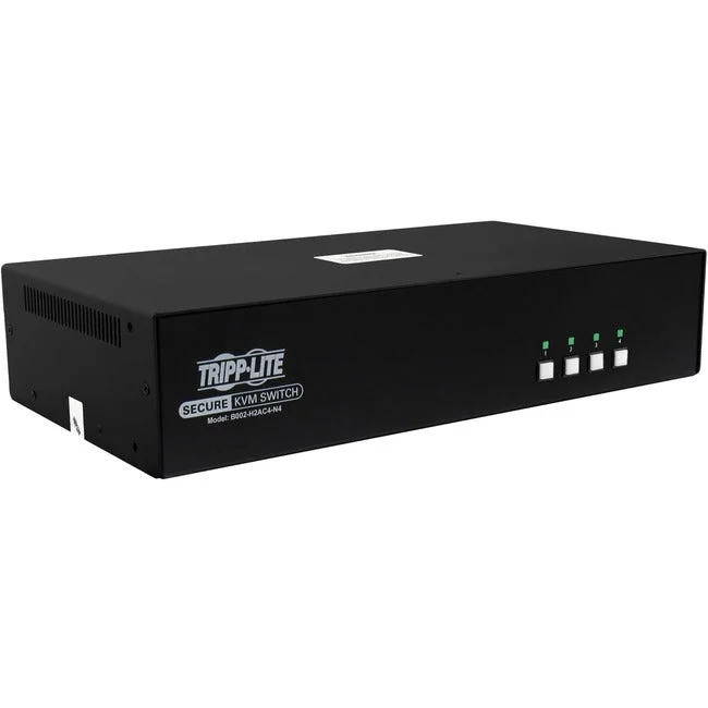 Tripp Lite by Eaton Secure KVM Switch, 4-Port, Dual Head, HDMI to HDMI, 4K, NIAP PP4.0, Audio, CAC, TAA B002-H2AC4-N4