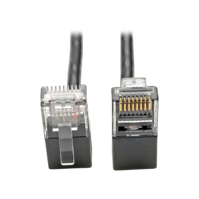 Tripp Lite N201-Sr2-Bk Right-Angle Cat6 Gigabit Snagless Molded Slim Utp Ethernet Cable (Rj45 M/M), Black, 2 Ft. (0.61 M)