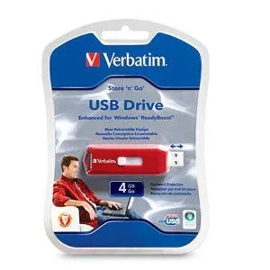 Verbatim 4Gb Store ‘N’ Go Usb Flash Drive Usb Type-A 2.0 Red