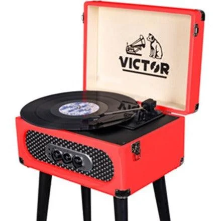 VICTOR Andover 5-in-1 Music Center with Chair Height Legs – Red