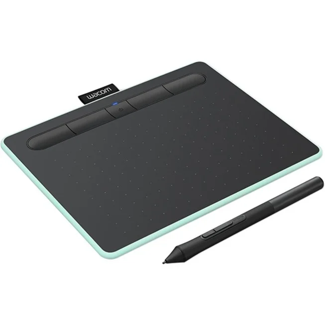 Wacom Intuos Wireless Graphics Drawing Tablet for Mac, PC, Chromebook & Android (small) with Software Included – Black with Pistachio accent