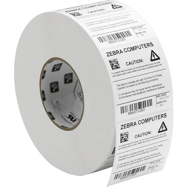 Zebra Label Polyester 4 X 4In Thermal Transfer Zebra Z-Ultimate 3000T 3 In Core
